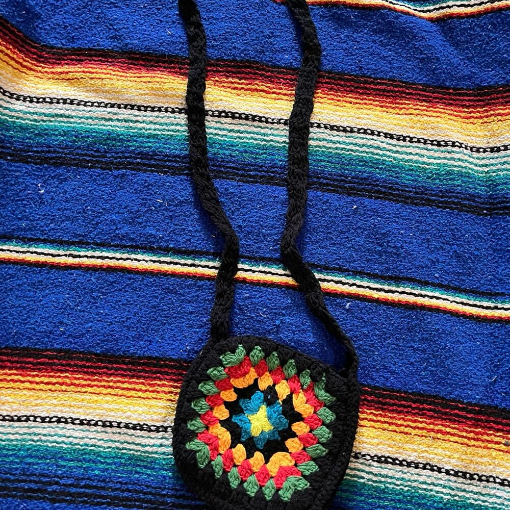 Colorful Hand-Crocheted Boho Shoulder Bag